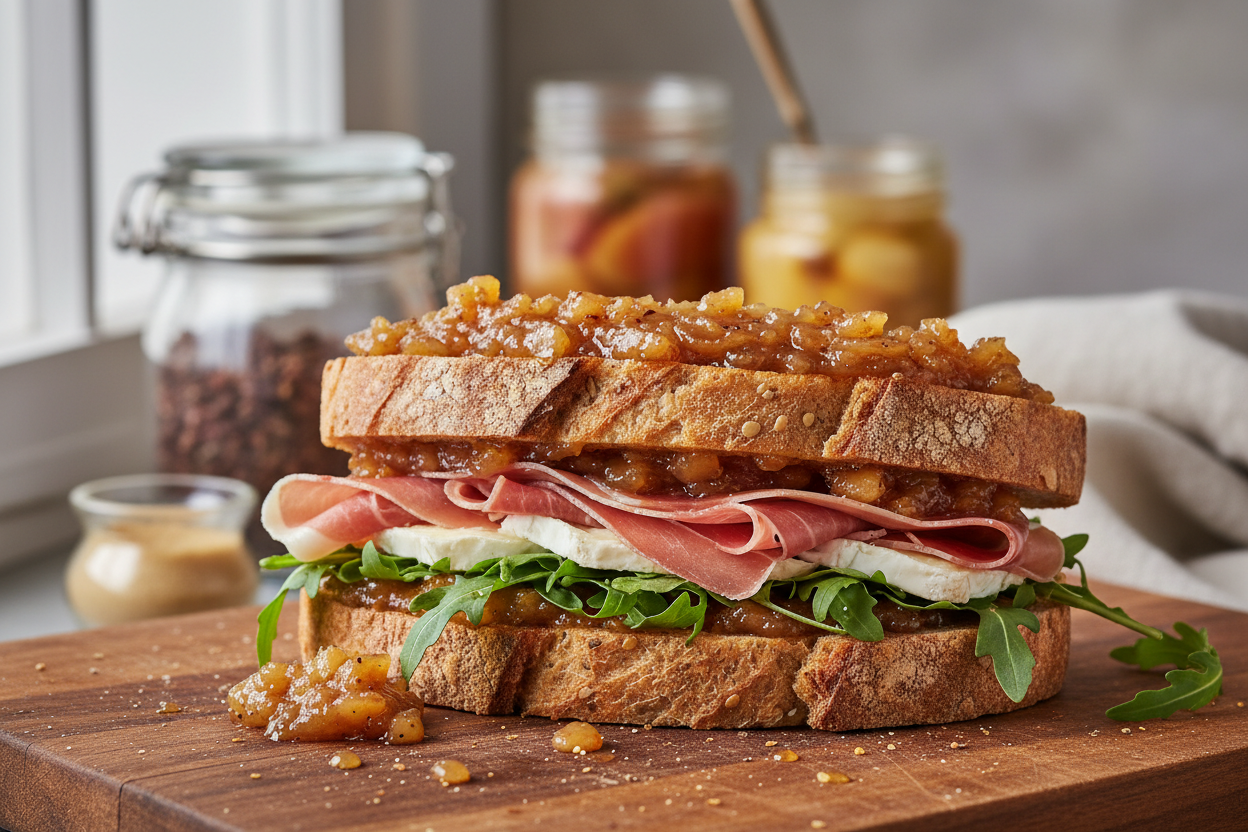 apple chutney on sandwitch