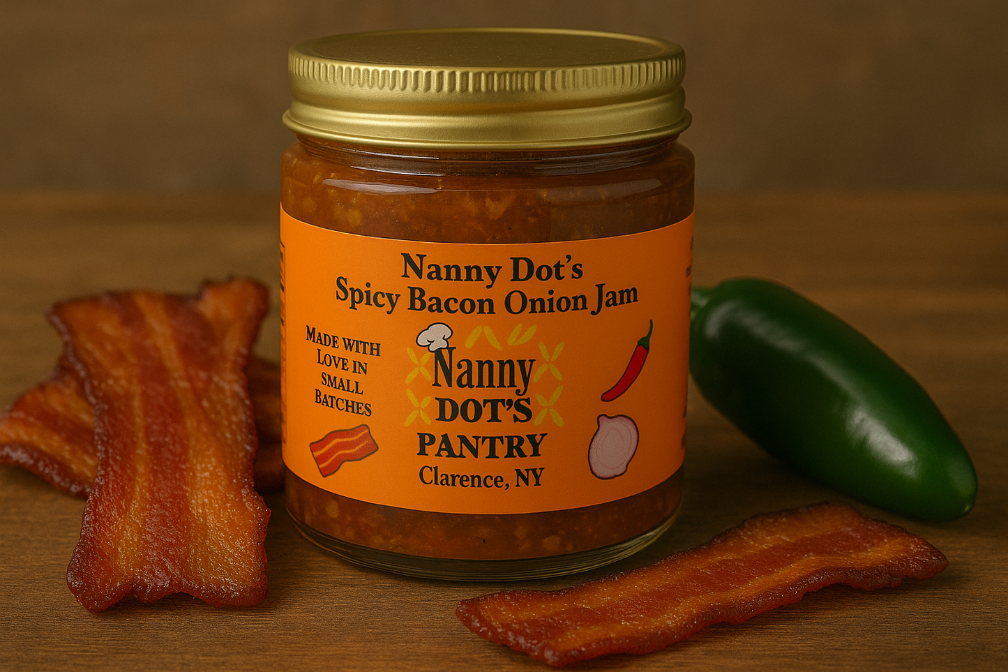 Nanny Dots Spicy Bacon Onion Jam