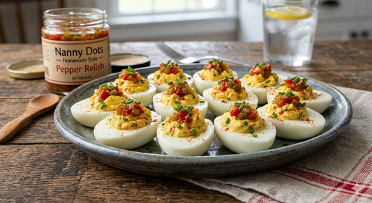 The Ultimate Crowd-Pleaser: Deviled Eggs with Nanny Dots Pepper Relish