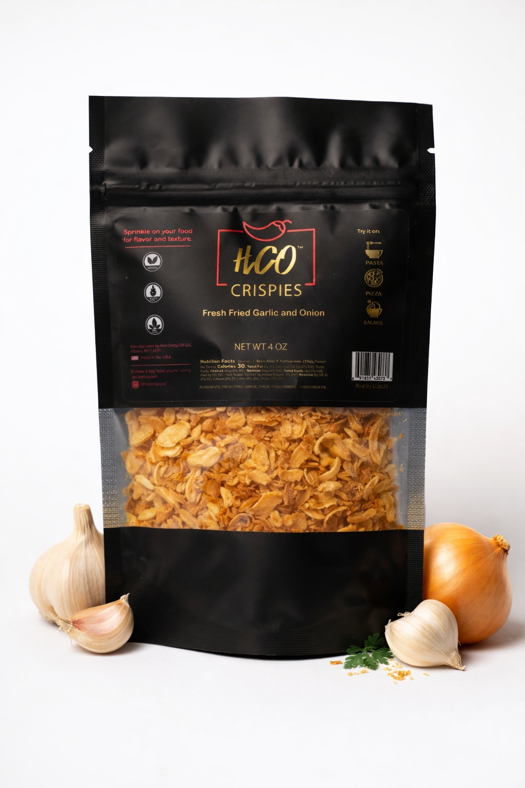 HCO Crispies- Fried Garlic and Onion Seasoning for Foodie