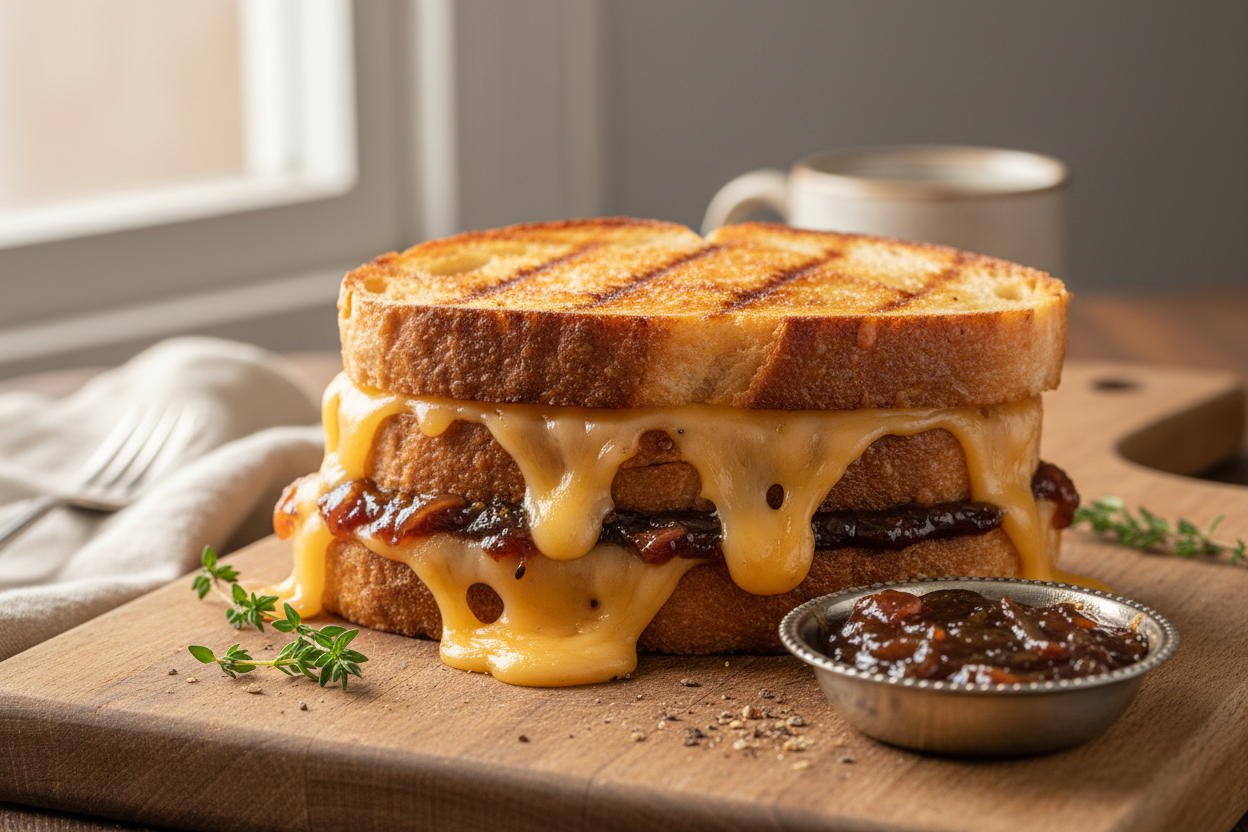 bacon onion jam grilled cheese