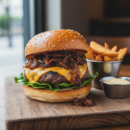 bacon onion jam on a burger