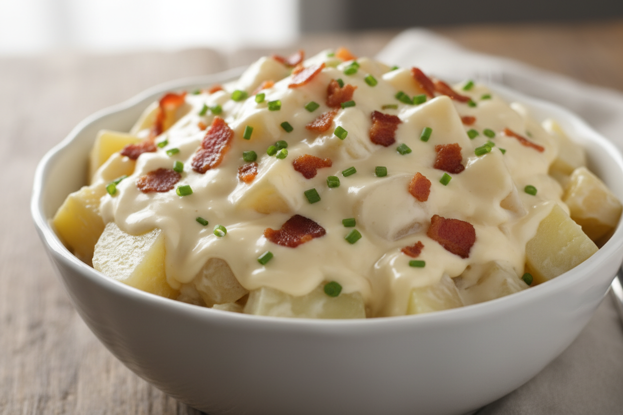 more of a creamy bacon dressing potato salad